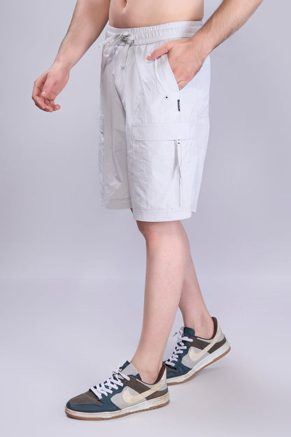 Grey  - Cargo Zip Pocket Shorts