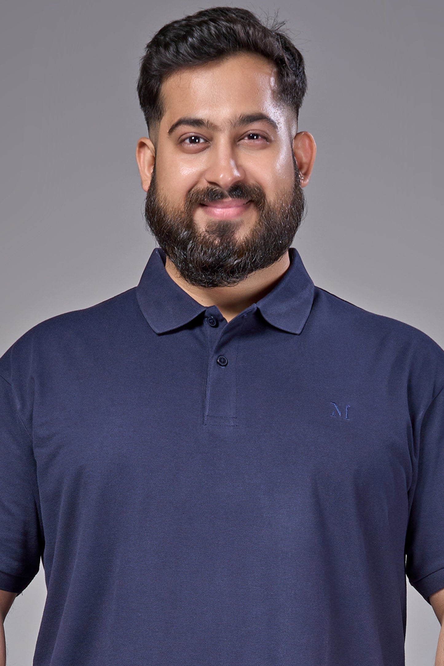 Teal Navy - Cotton Pique Polo Plus Size