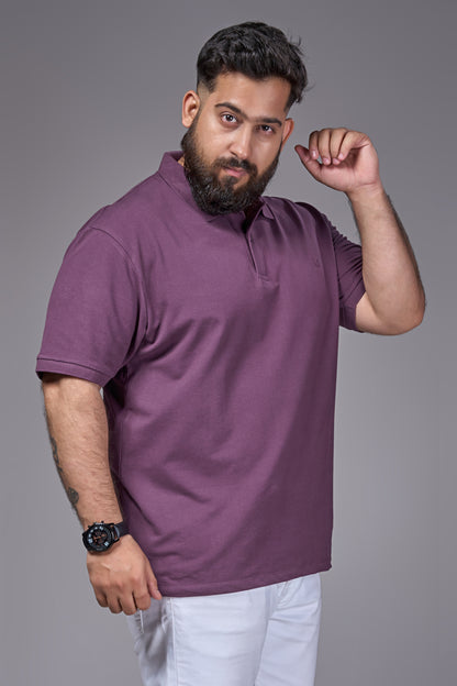 Grape - Cotton Pique Polo Plus Size