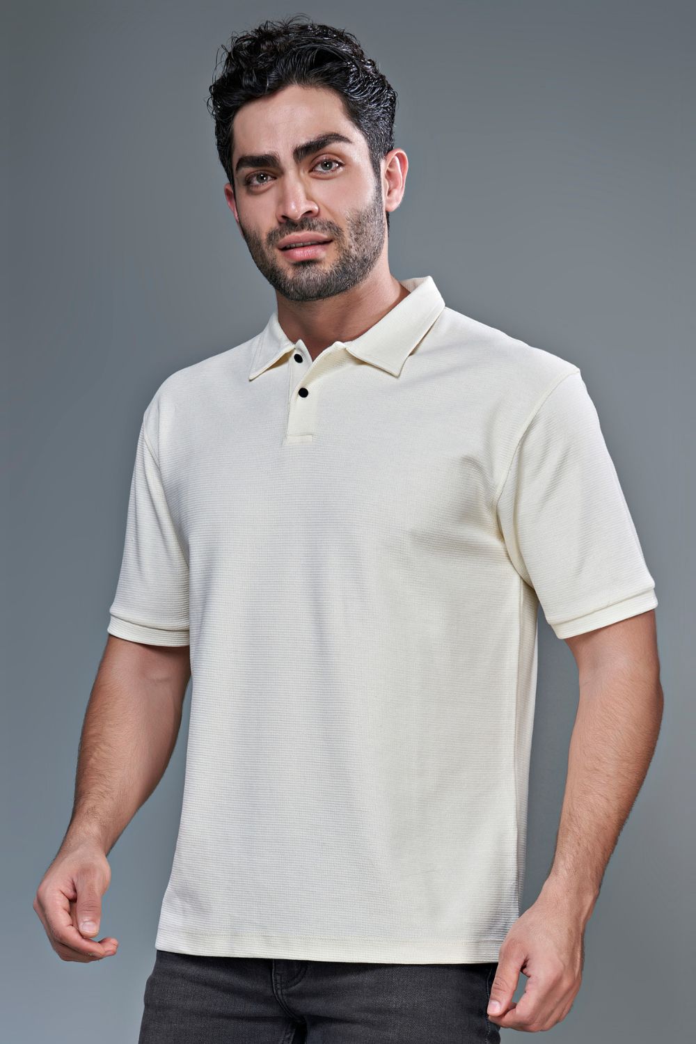 Crafted Polo - Powder White  Maxzone Clothing   