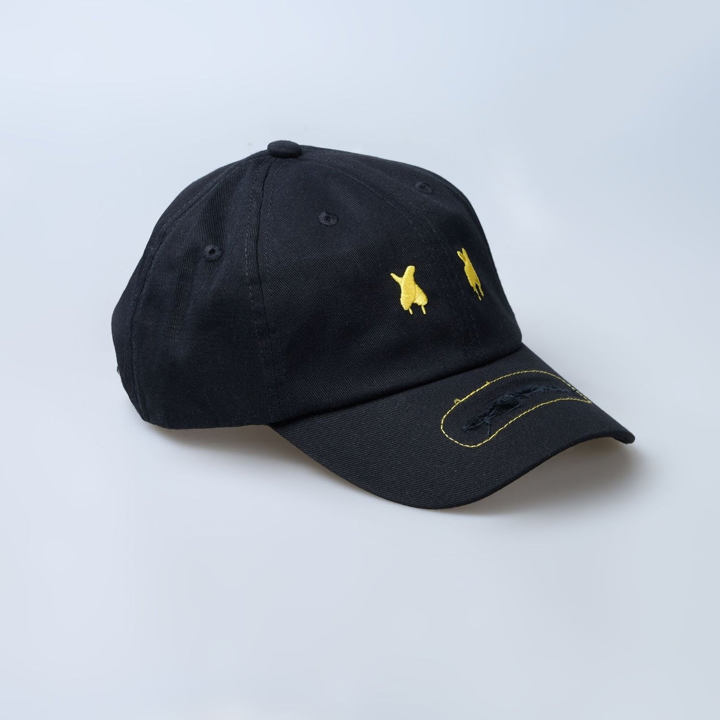 Black colored solid basic cap for men.