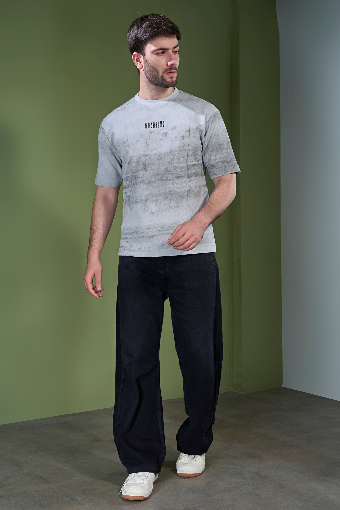 Light Grey - Aop Core Oversize T-shirt