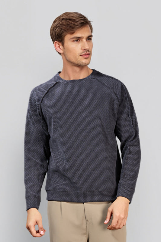 Charcoal Cotton Crew Neck Sweatshirt