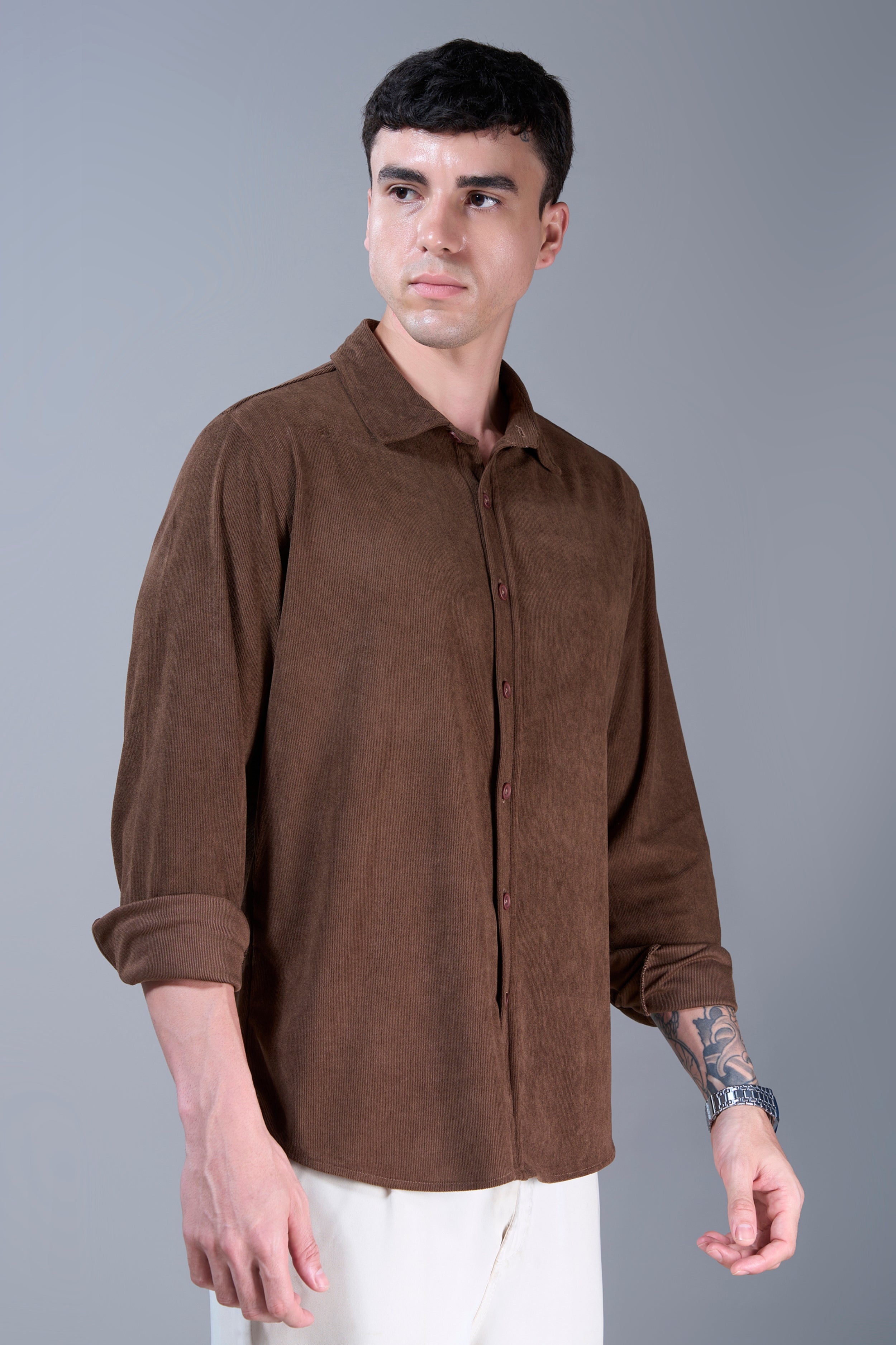 Brown - Corduroy Shirt – Maxzone Clothing