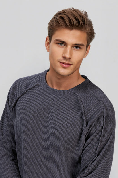 Charcoal Cotton Crew Neck Sweatshirt