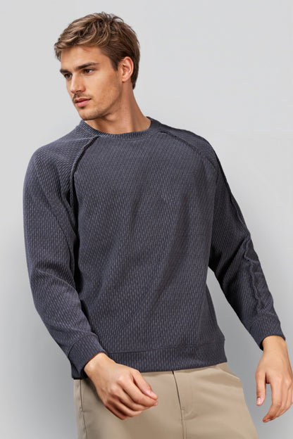 Charcoal Cotton Crew Neck Sweatshirt
