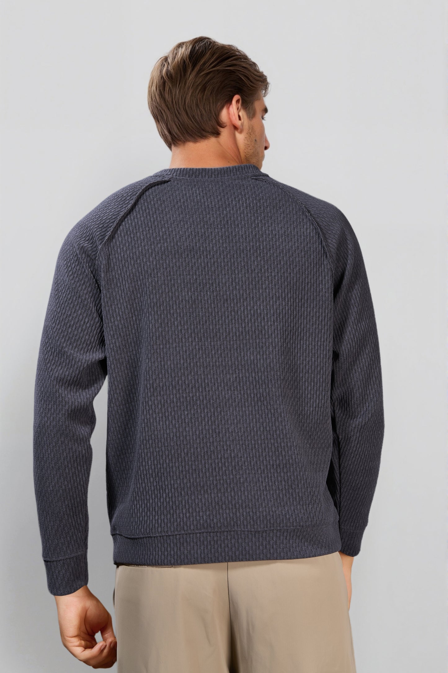 Charcoal Cotton Crew Neck Sweatshirt