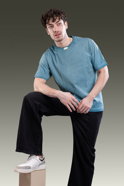 Aqua Teal - Retro Oversize T-shirt