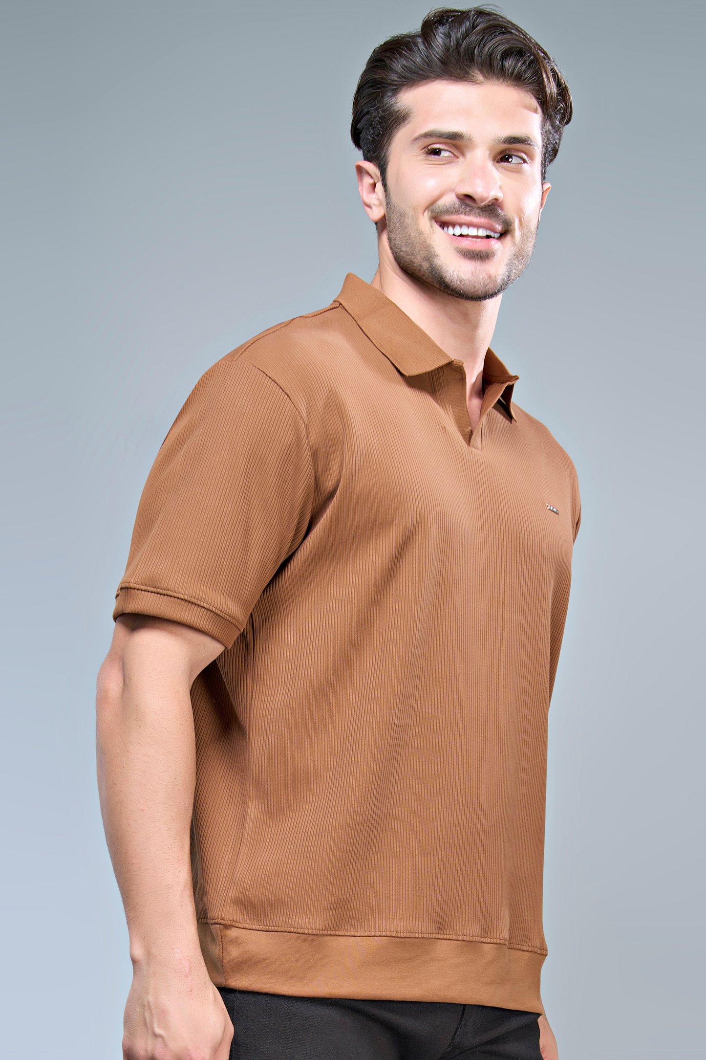 Old Money Knit Polo - Hot Brown Polo T-SHIRT Maxzone Clothing   