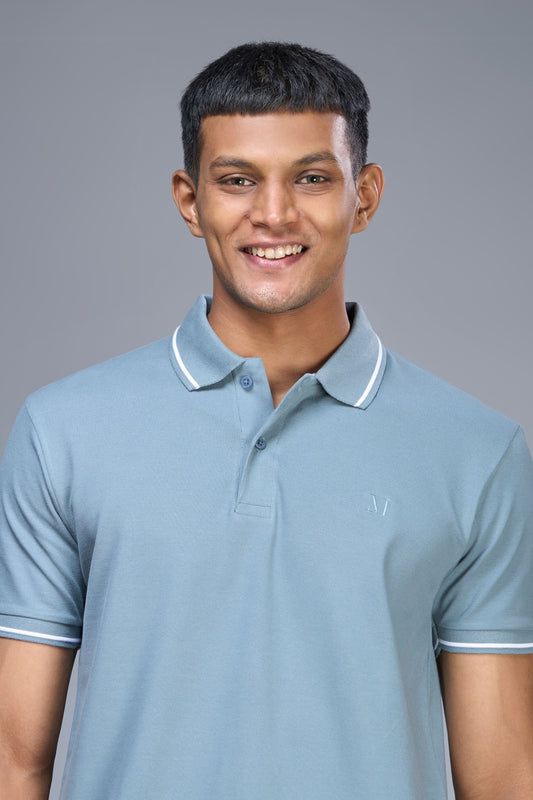 Identity Polo 2.0 - Air Blue Polo T-SHIRT Maxzone Clothing M  