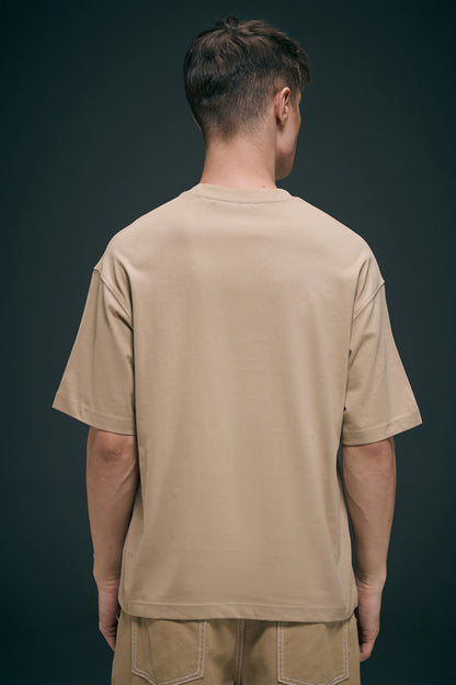 Beige - Oversized drop shoulder Oversized Maxzone Clothing