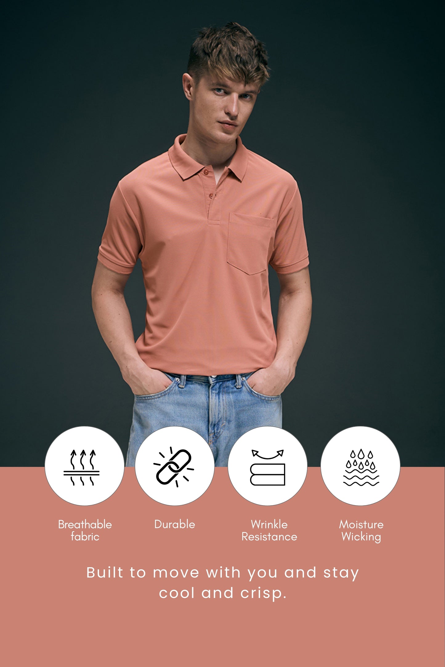 Light Pink Smart Tech Pocket + Polo