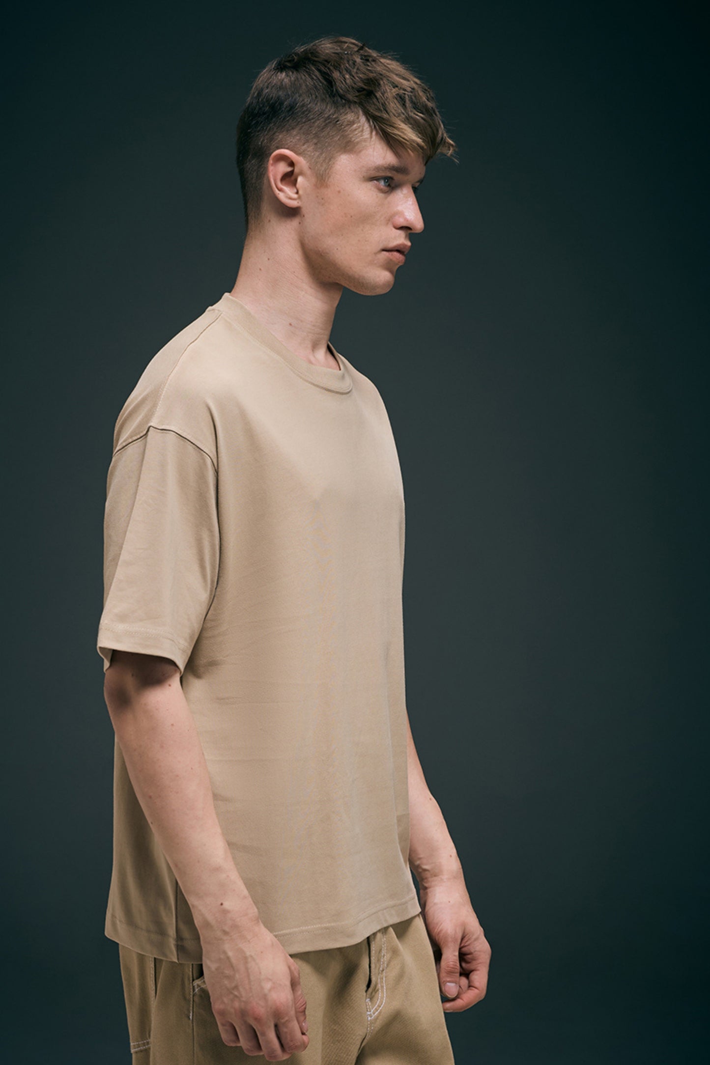 Beige - Oversized drop shoulder Oversized Maxzone Clothing