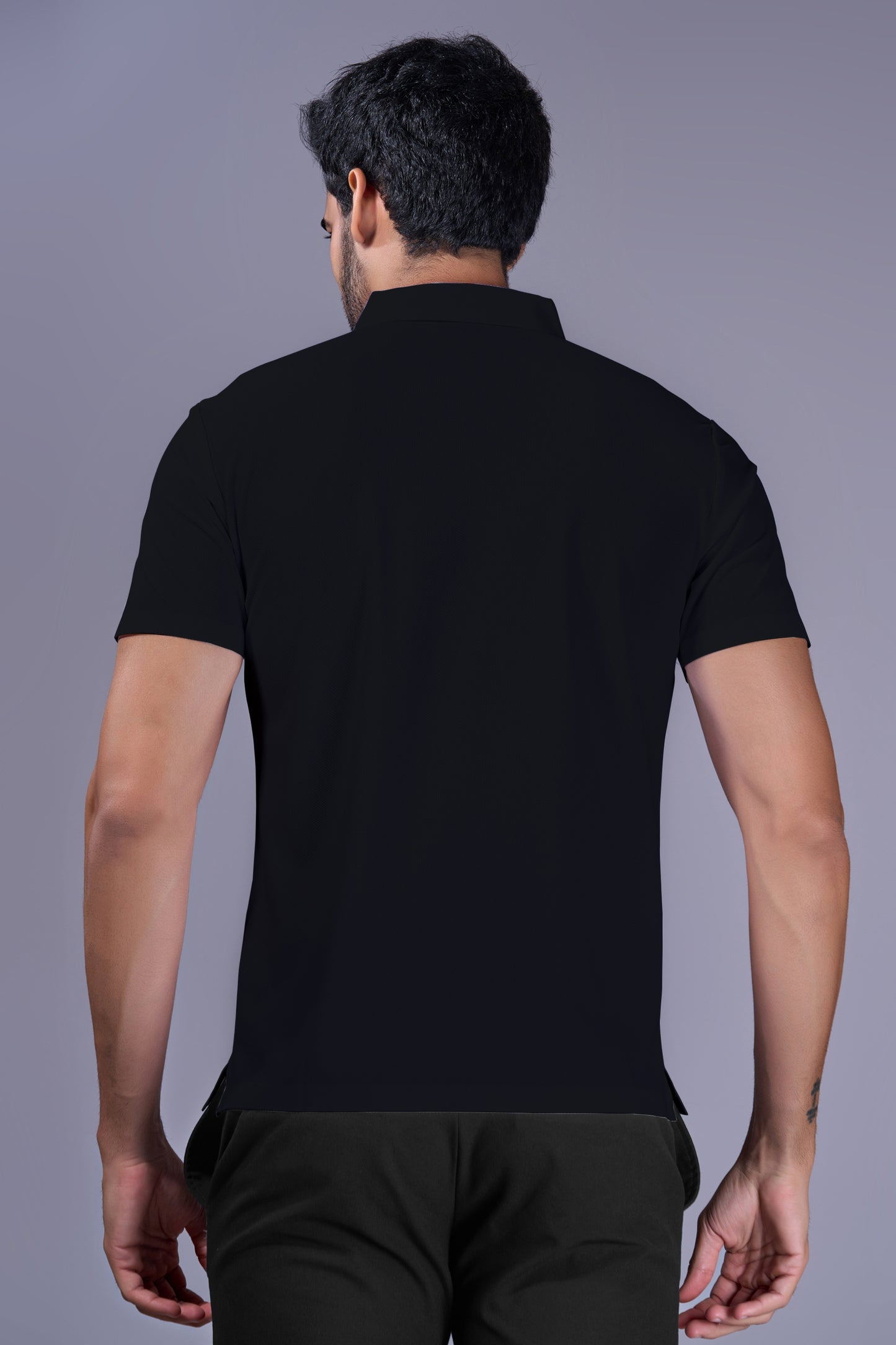 Black - 2 Button Stitchless Polo
