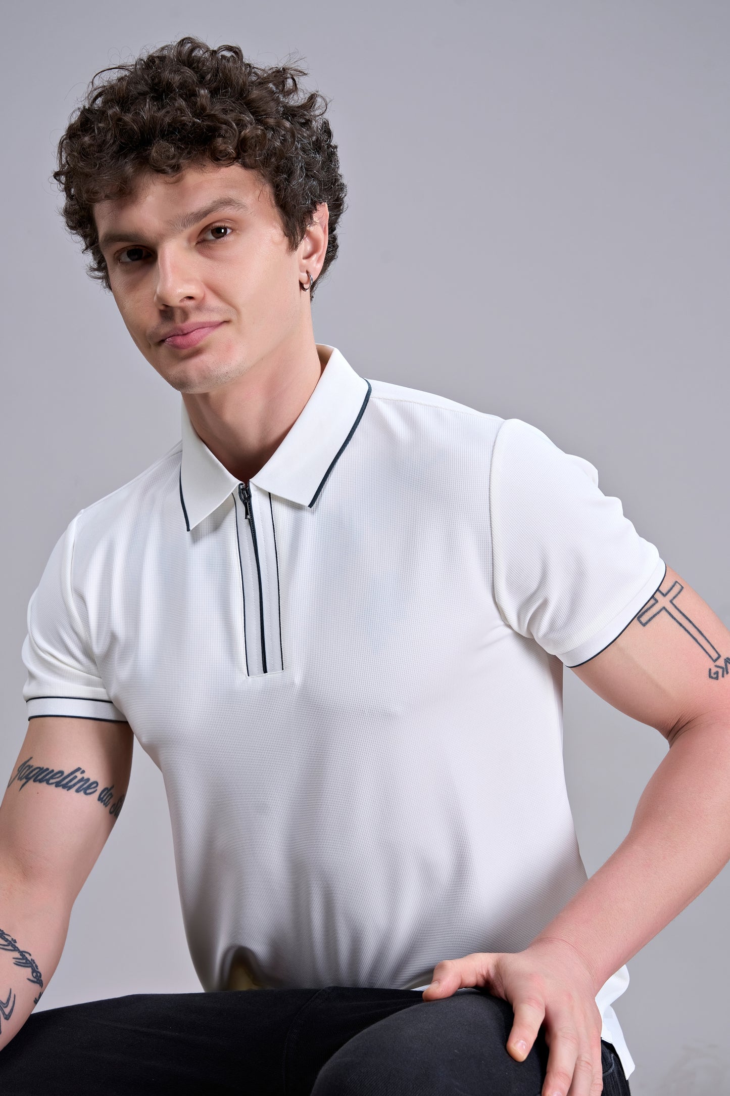 White - Stitchless Zipper Polo