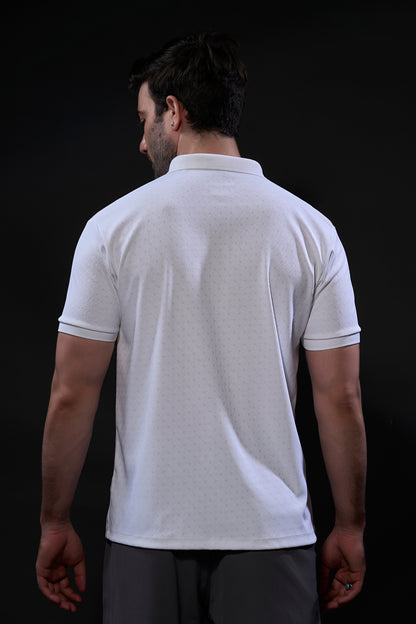 White - Structure Knit Smart Tech Polo