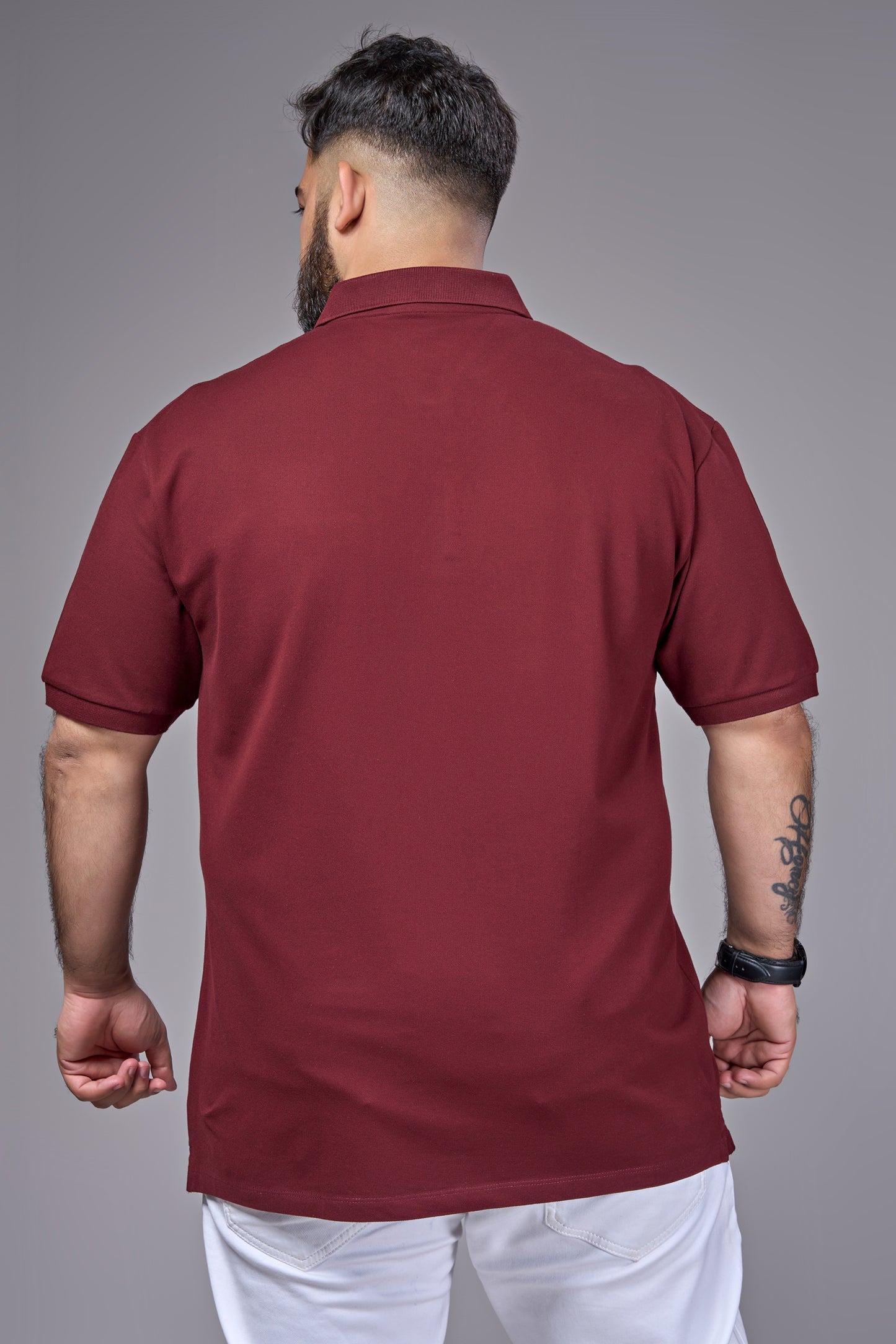 Wine - Cotton Pique Polo Plus Size