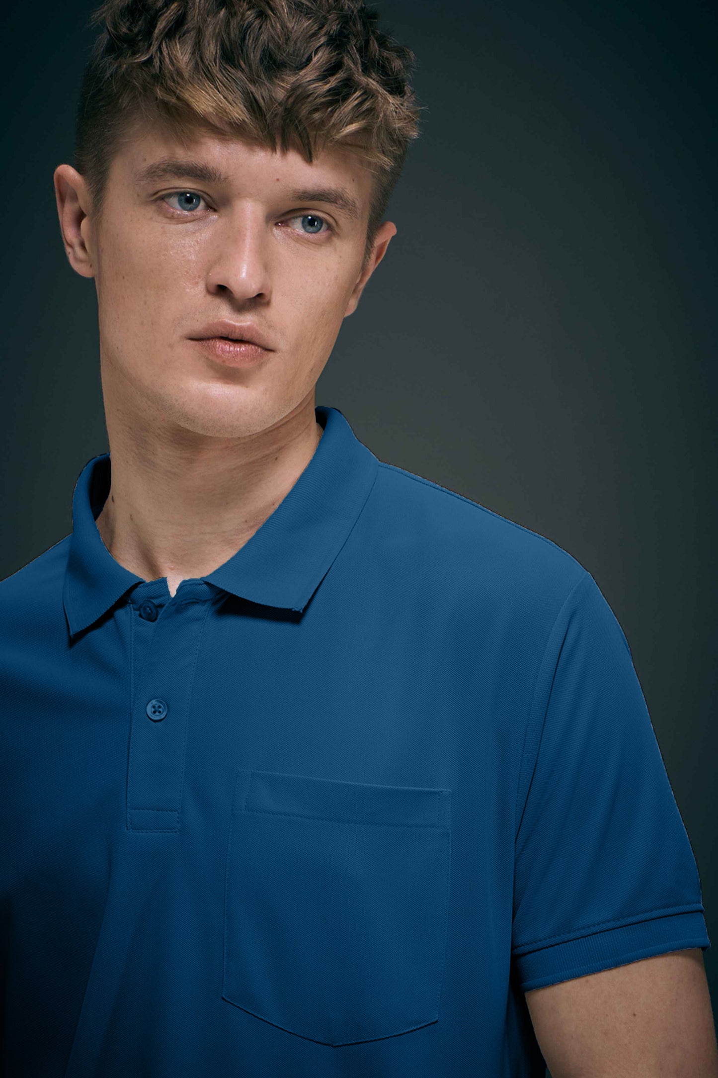Teal Navy Smart Tech Pocket + Polo