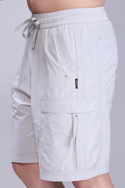 Grey  - Cargo Zip Pocket Shorts