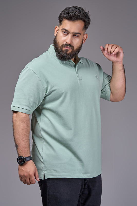 Mint - Cotton Pique Polo Plus Size