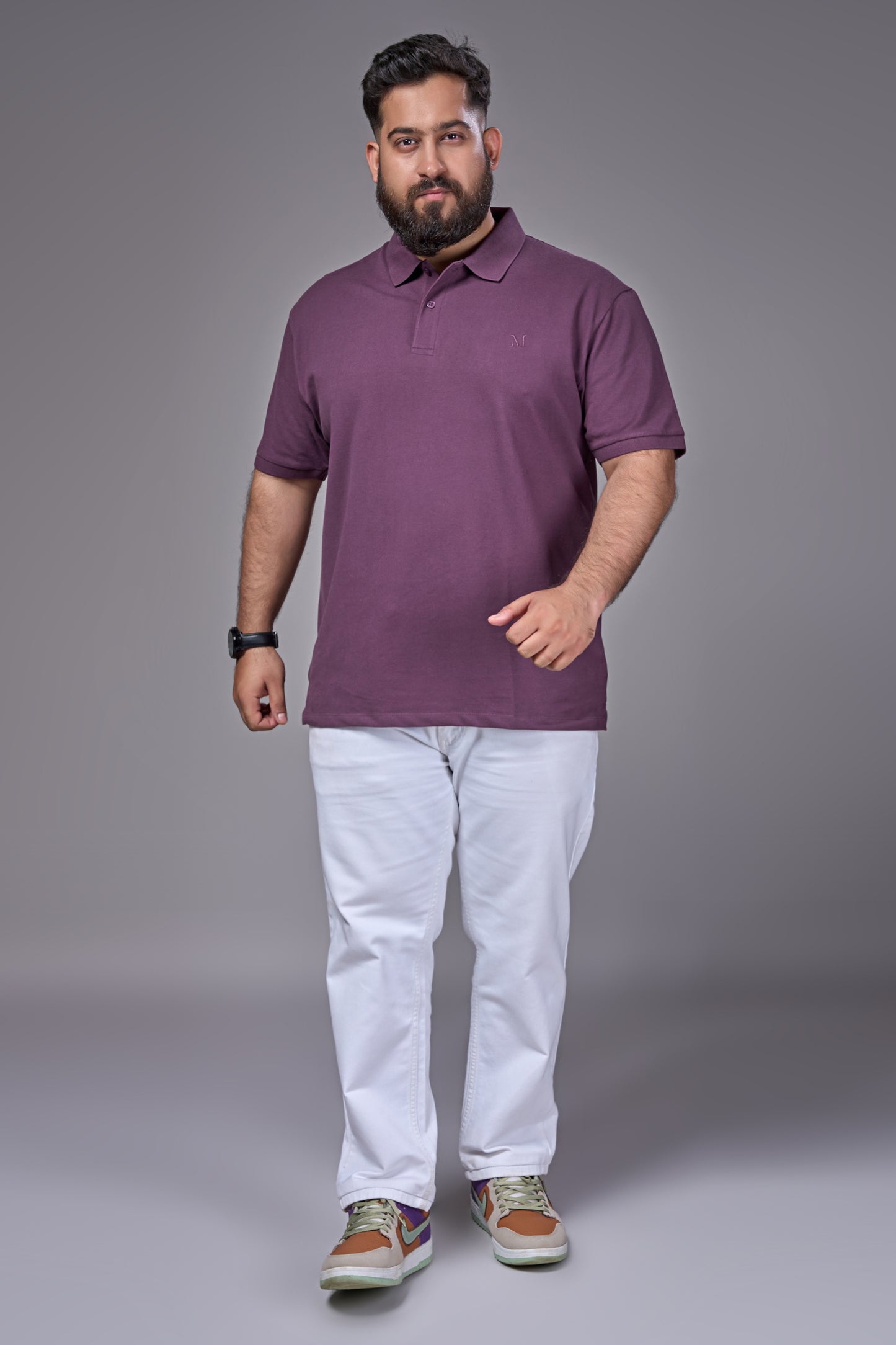 Grape - Cotton Pique Polo Plus Size