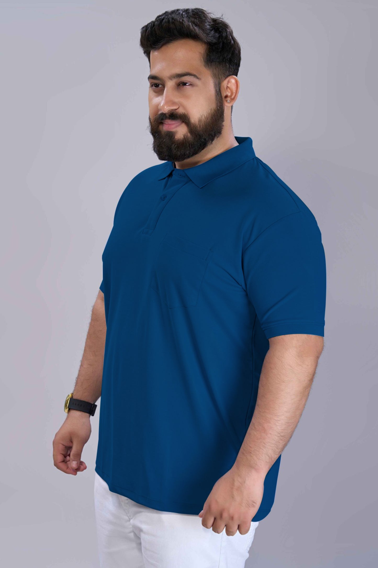 Teal Navy - Smart Tech Pocket Polo Plus Size