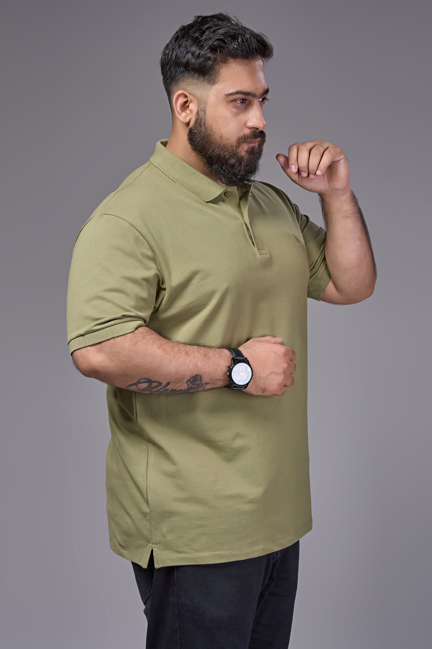 Forest - Cotton Pique Polo Plus Size