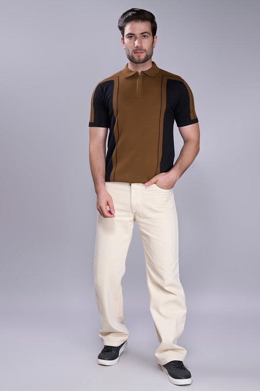 Hot Brown - Luxe Knitted Polo