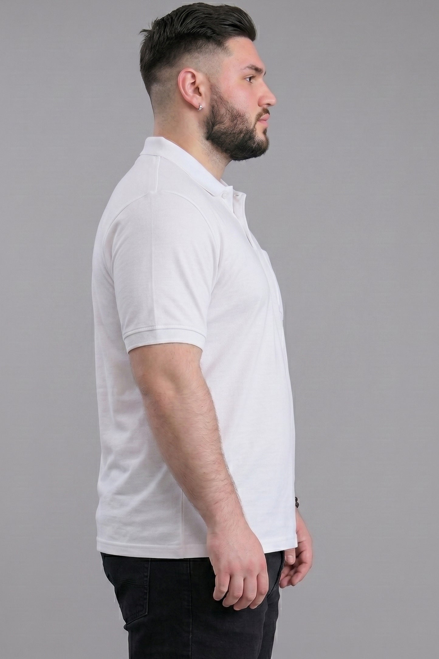 White - Zyric Pocket Polo Plus Size