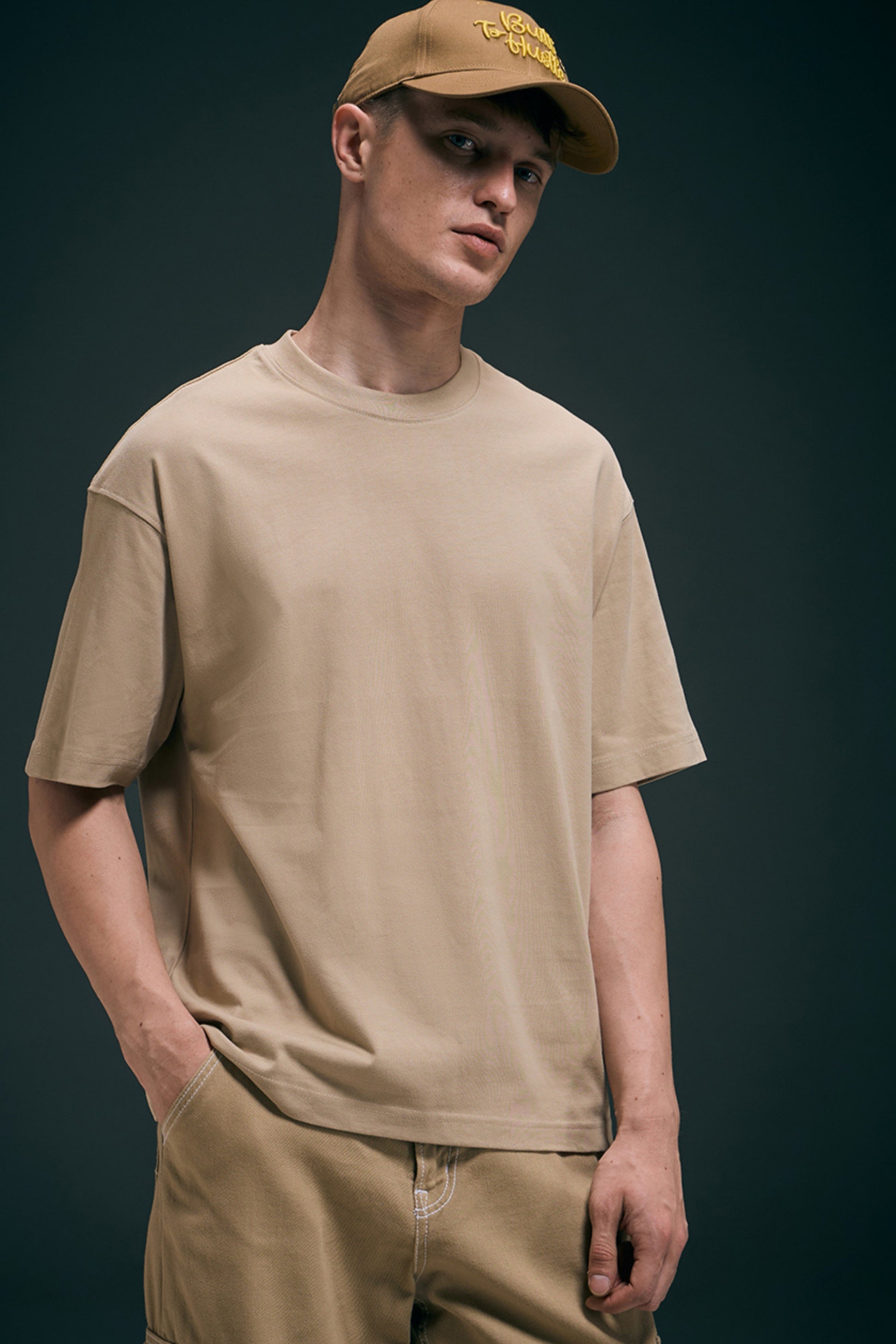 Beige - Oversized drop shoulder Oversized Maxzone Clothing