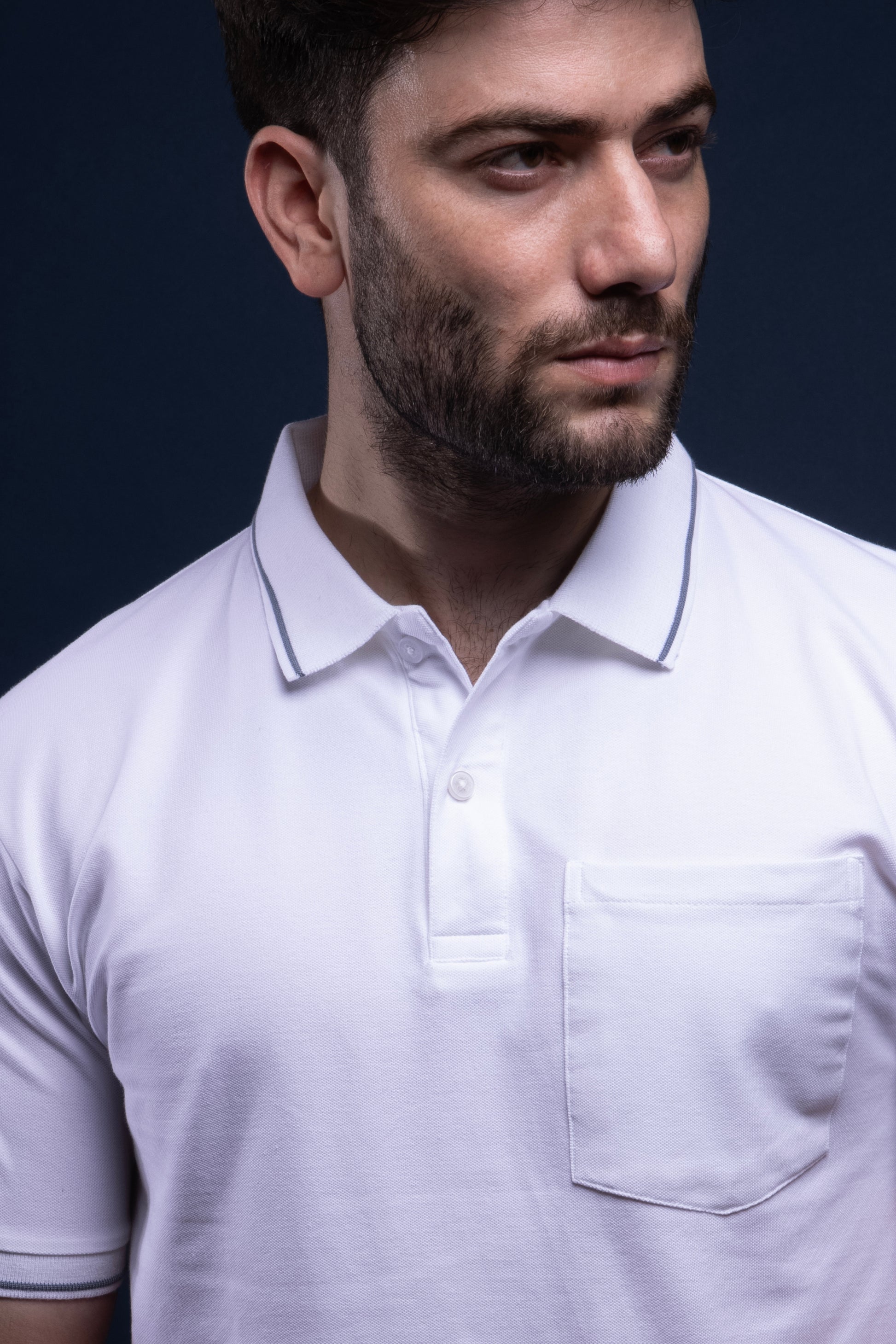 White - Identity Pocket Polo Maxzone Clothing