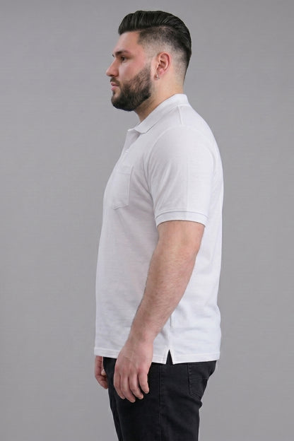 White - Zyric Pocket Polo Plus Size