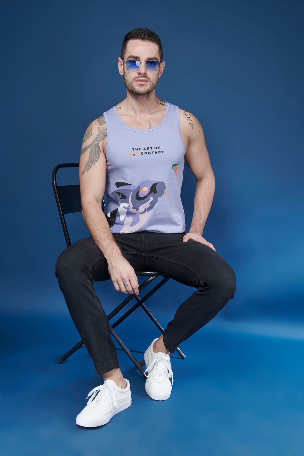 Sleeveless Printed Tank Tees – Cosmic Sky Sleeveless tank tees Maxzone Clothing M  