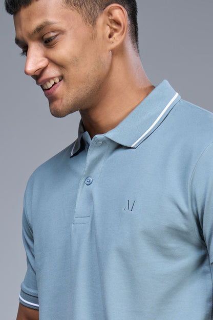 Identity Polo 2.0 - Air Blue Polo T-SHIRT Maxzone Clothing   