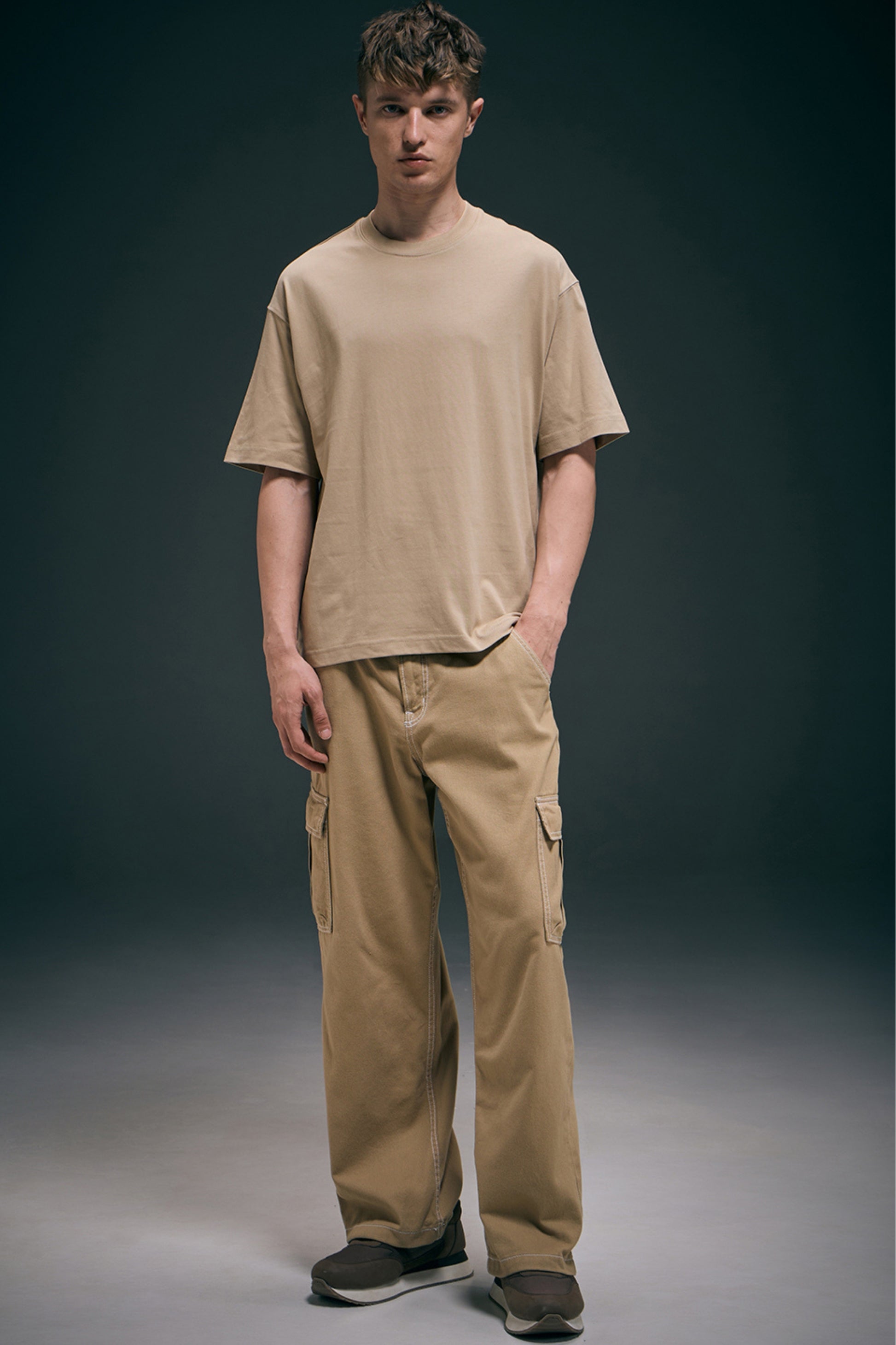 Beige - Oversized drop shoulder Oversized Maxzone Clothing