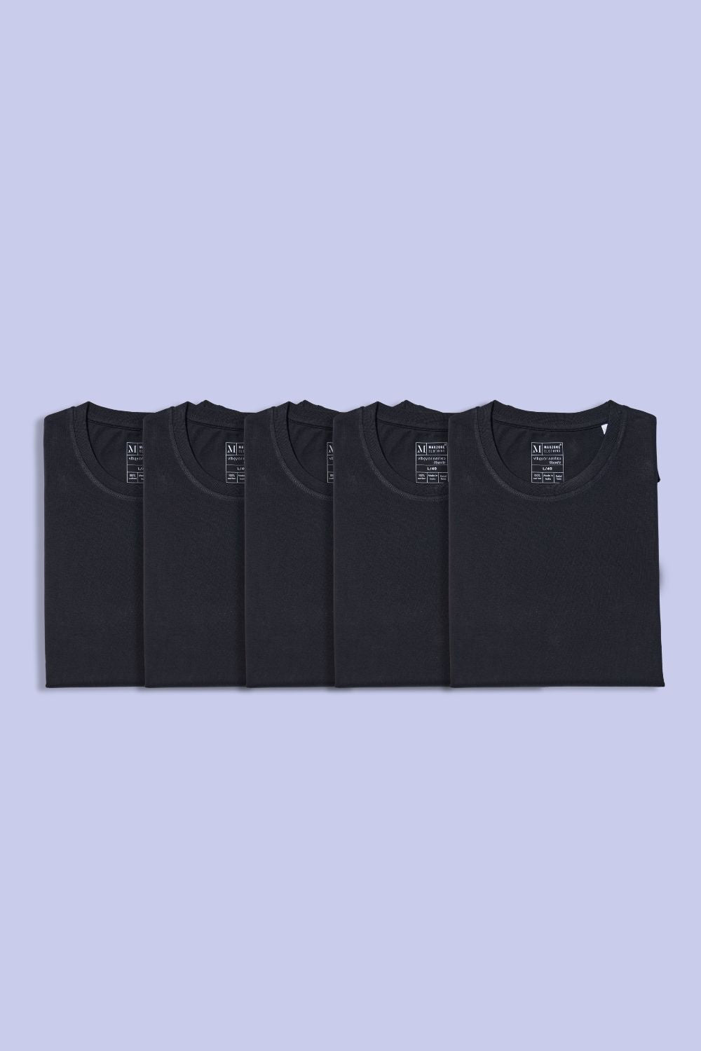 All Blacks Pack Of 5 T-shirts Maxzone Clothing S  