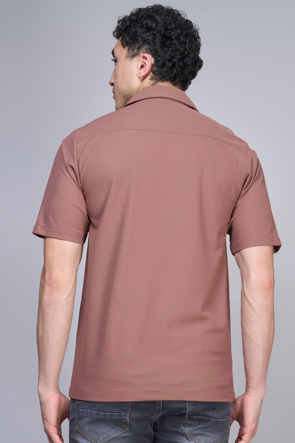 Hot Brown Smart Tech Cuban Shirt  Maxzone Clothing   