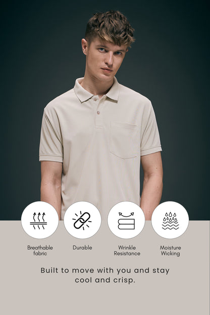 Soft Beige Smart Tech Pocket + Polo