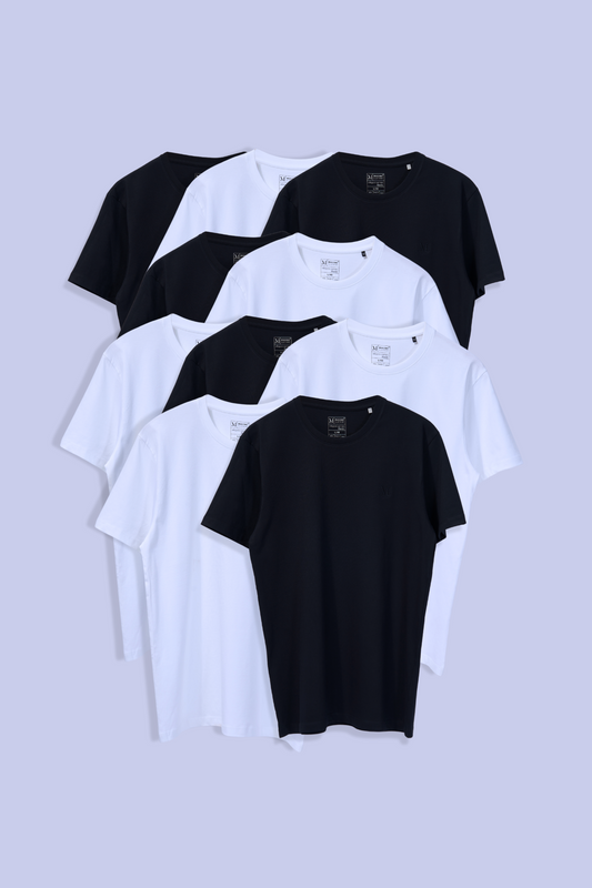 White & Black Pack Of 10 T-shirts Maxzone Clothing   