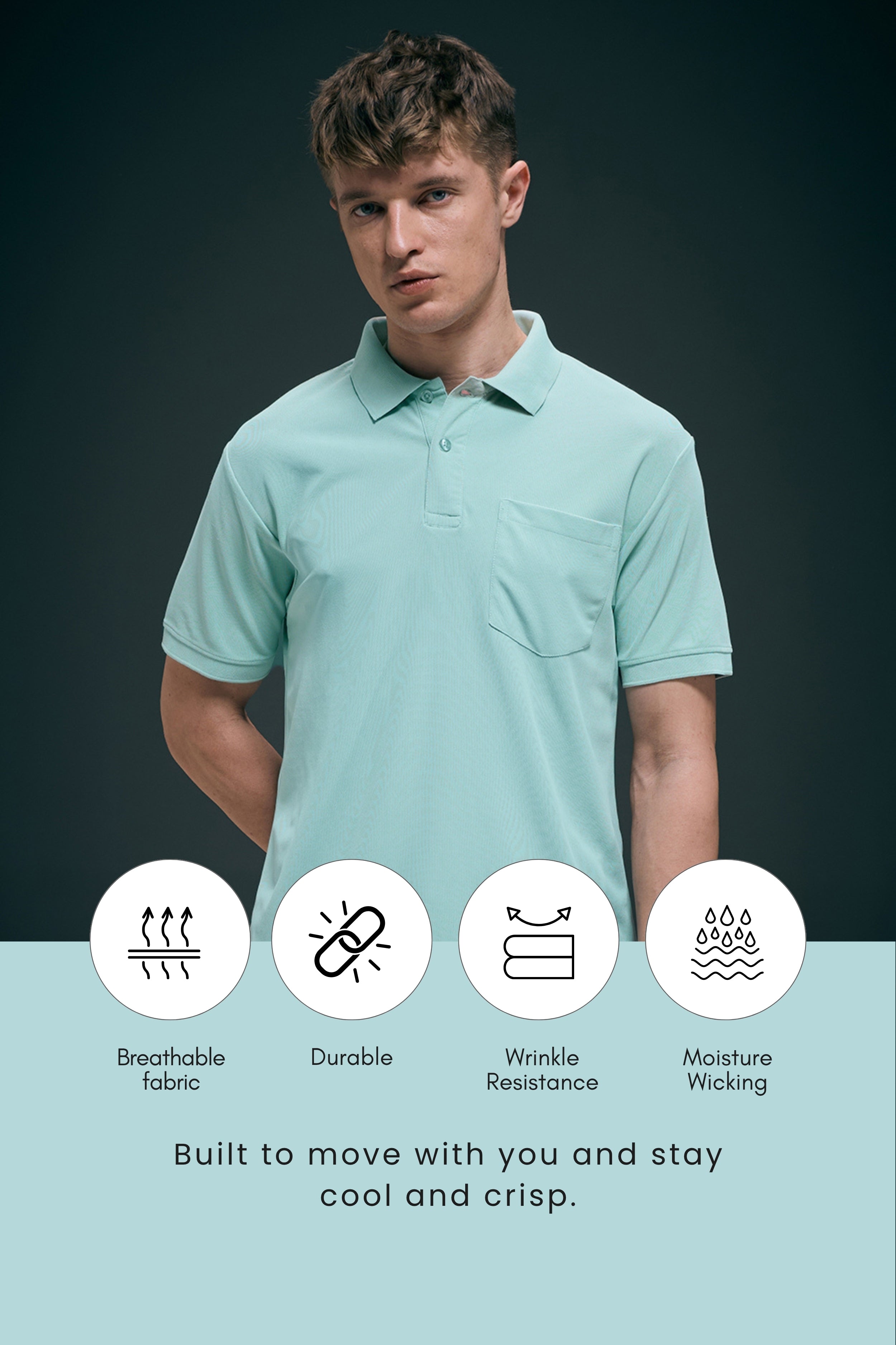Bright mist Smart Tech Pocket + Polo – Maxzone Clothing