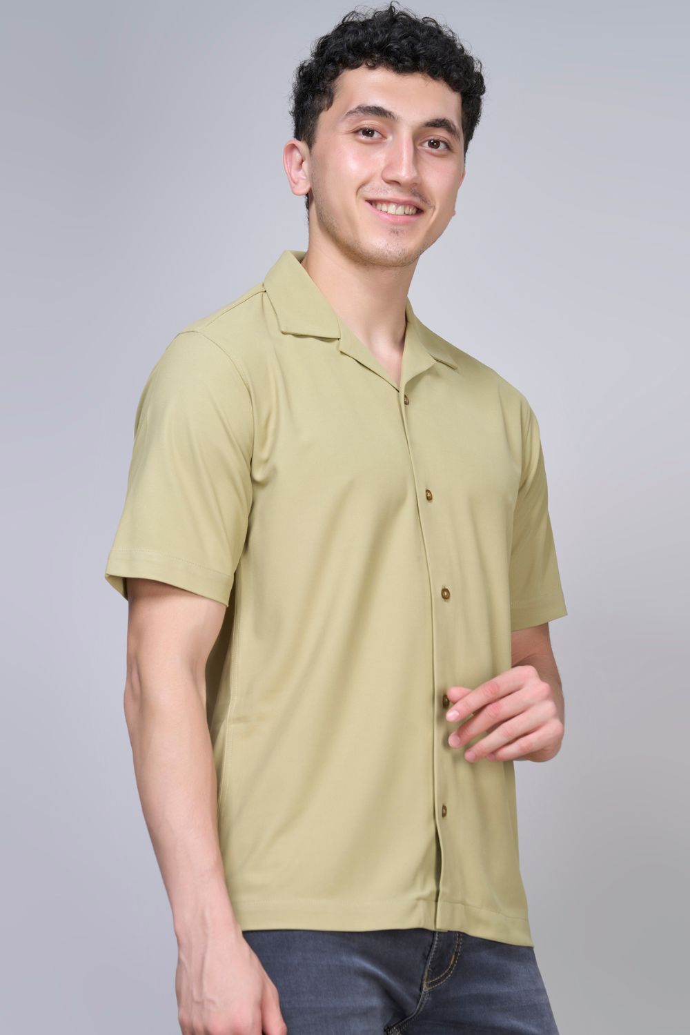 Sage Green Cuban Shirt  Maxzone Clothing   