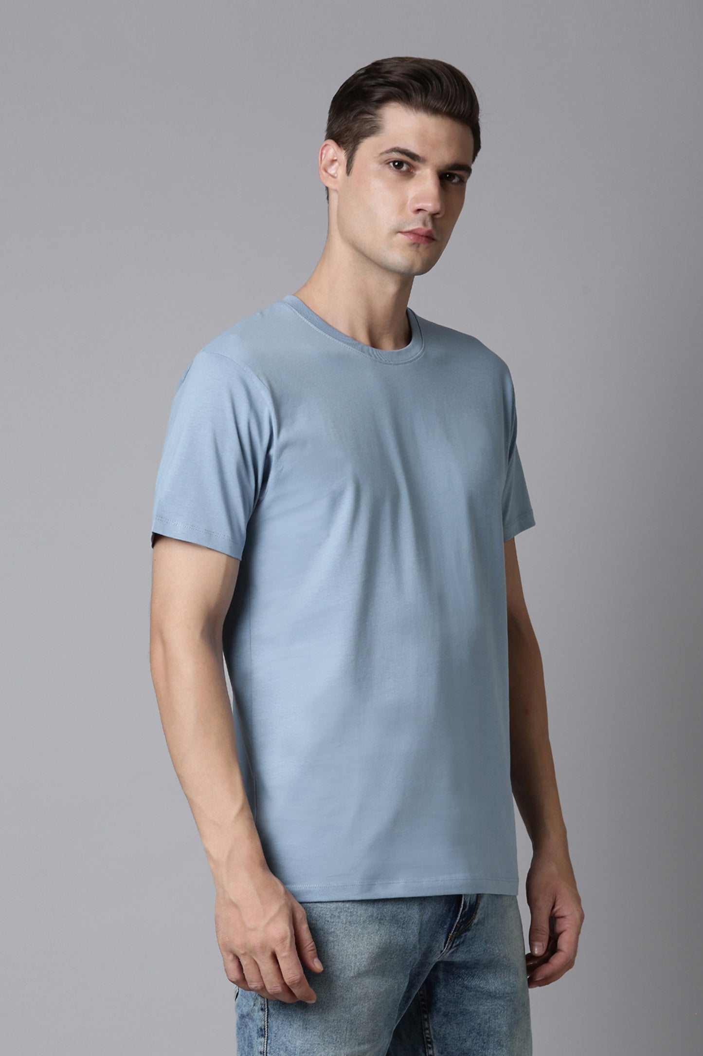 Sky Blue Cotton IQ Basics T-SHIRT Maxzone Clothing