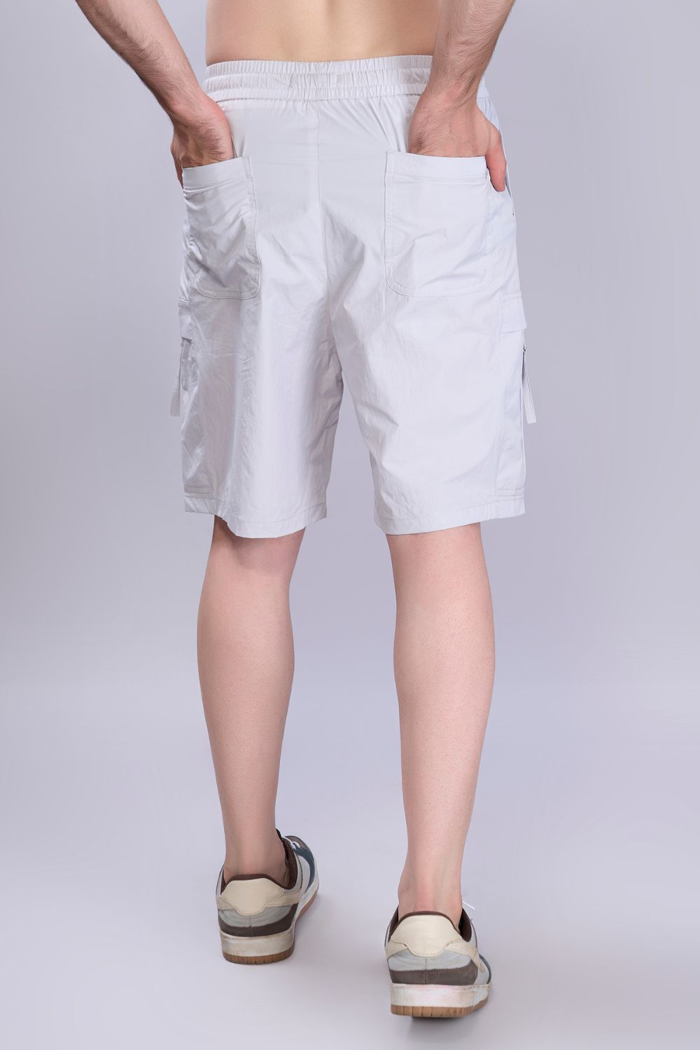 Grey  - Cargo Zip Pocket Shorts