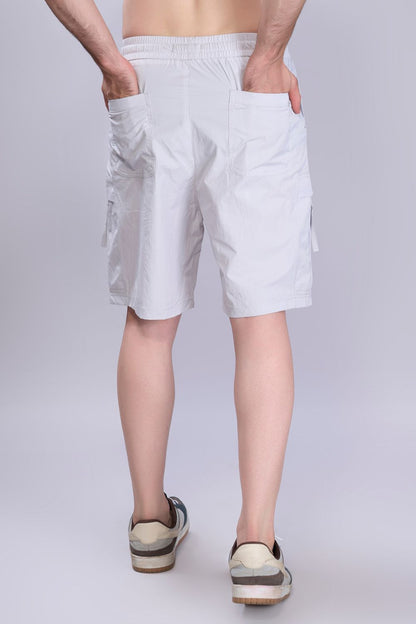 Grey  - Cargo Zip Pocket Shorts