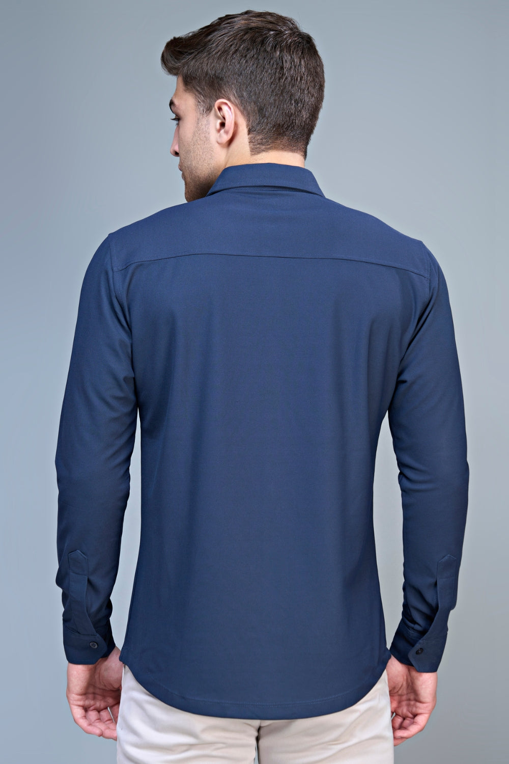 Navy Smart Tech Full Sleeve Shirt Full Sleeve Shirt Maxzone Clothing   