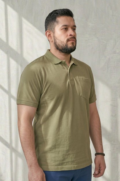 Forest - Zyric Pocket Polo Plus Size