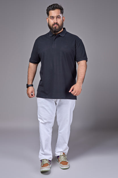 Black - Cotton Pique Polo Plus Size