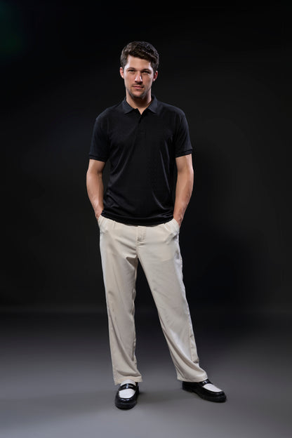 Black - Structure Knit Smart Tech Polo