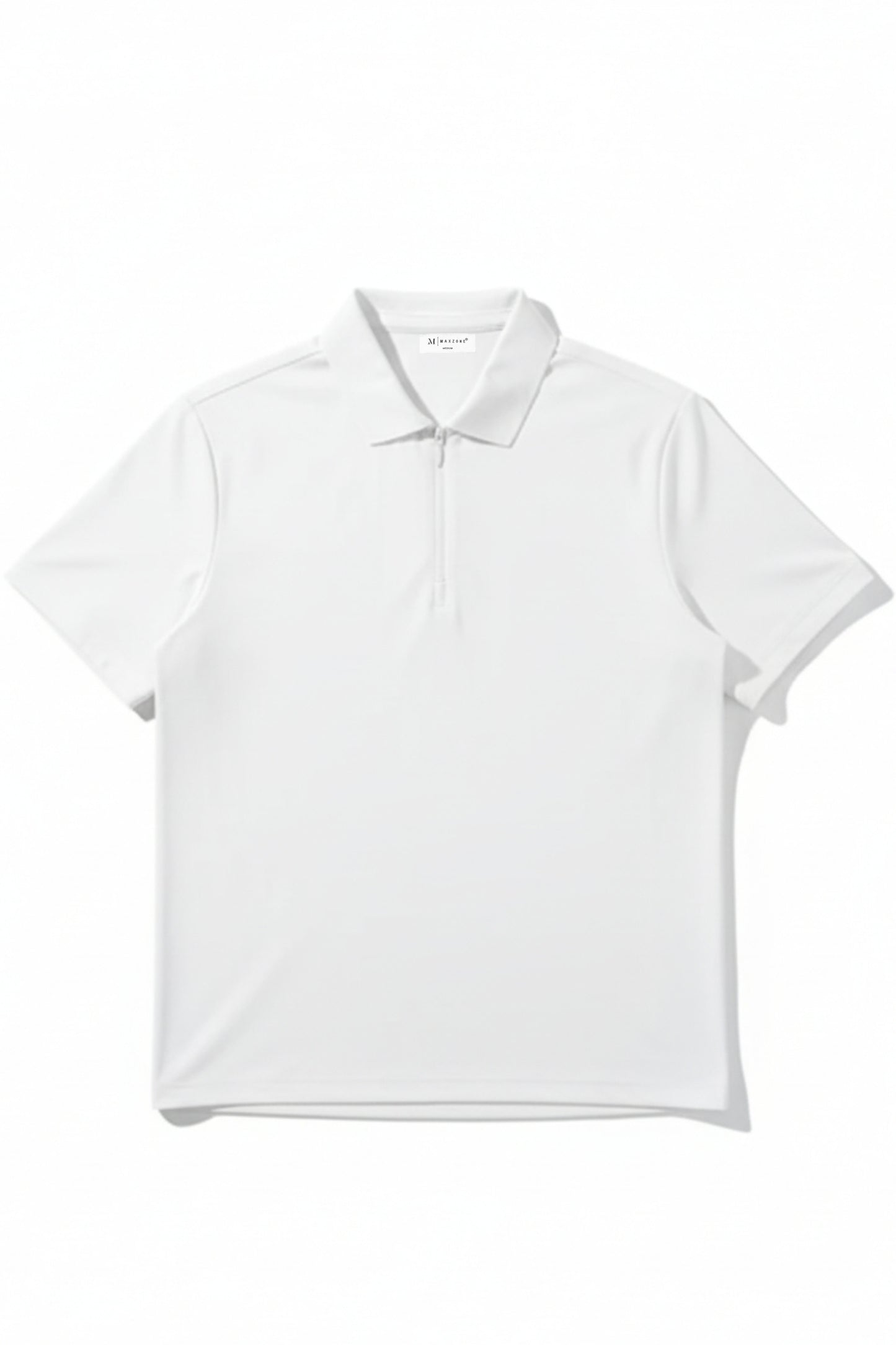 White - Stitchless Zip Polo T-shirt