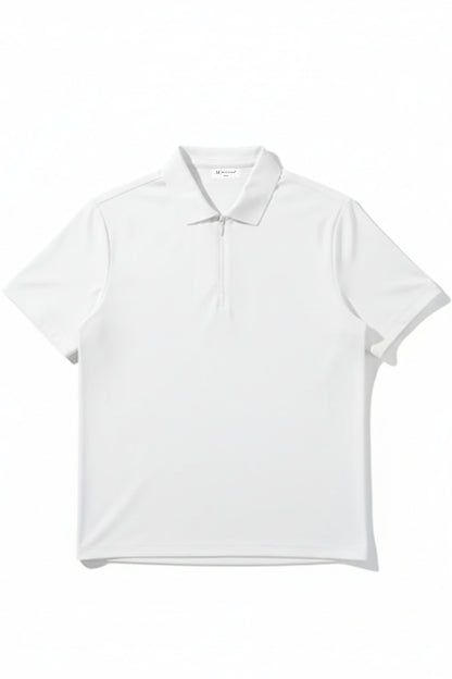 White - Stitchless Zip Polo T-shirt